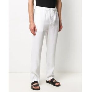 Frescobol Carioca White Linen/Cotton Blend Chino Sport Pants - Size 34